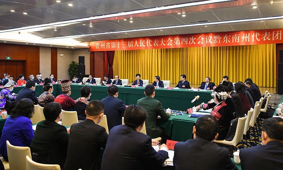 谌贻琴在参加黔东南代表团审议时强调：坚定不移推动我省民族地区高质量发展 在全面建设社会主义现代化国家新征程上大踏步前进
