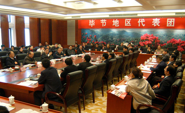 毕节地区代表团分组审议政府工作报告，审查计划报告和预算报告（组图）