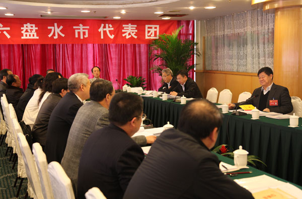六盘水市代表团审议政府工作报告及“十二五”规划纲要草案