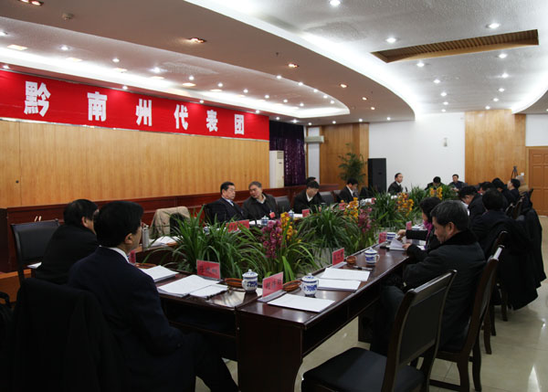 黔南州代表团审议政府工作报告及“十二五”规划纲要草案