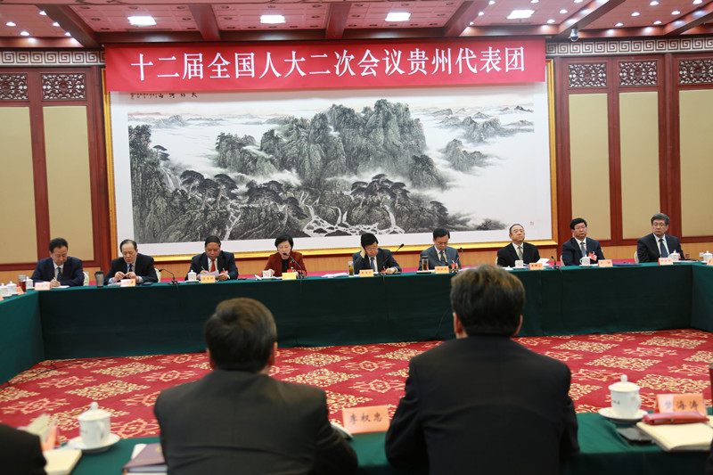 贵州代表团学习习近平重要讲话精神场景
