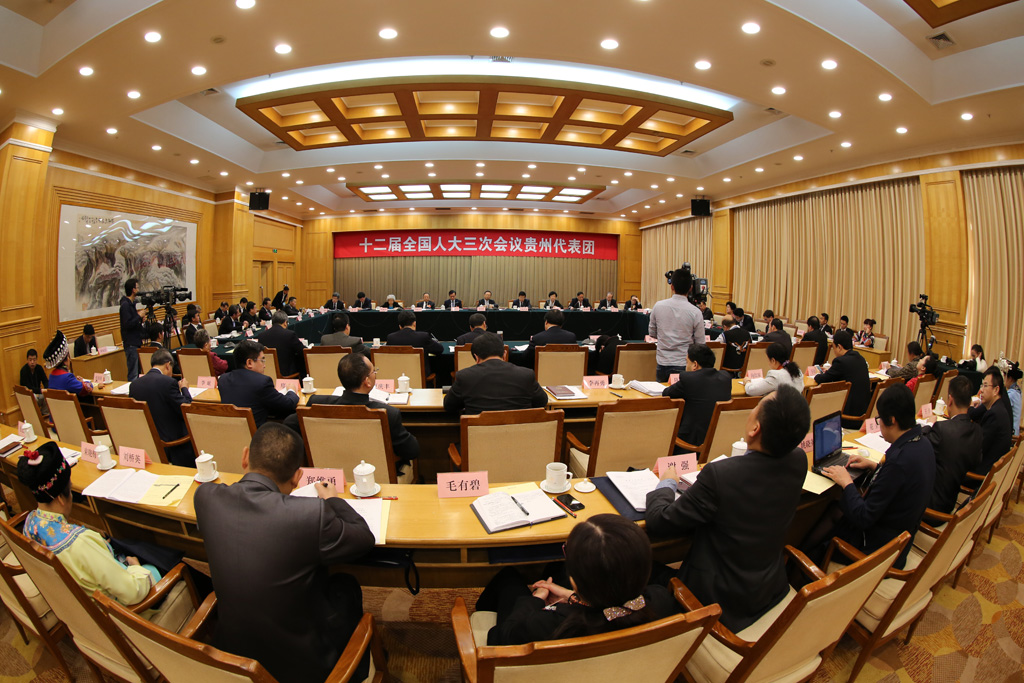 3月9日上午全团会议，杨洁篪到团参加审议