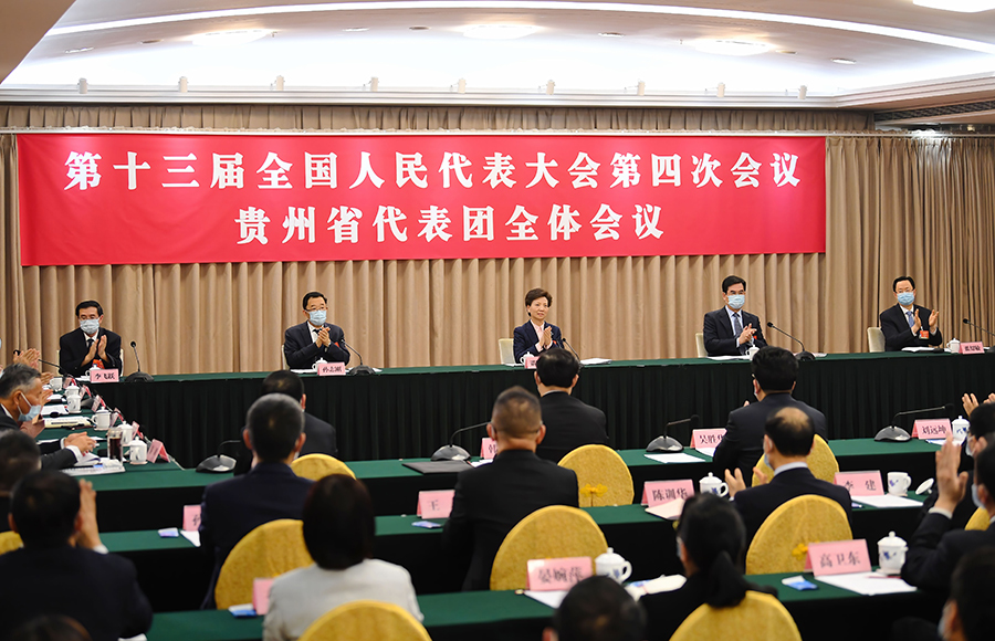 贵州代表团举行组团会议，推选谌贻琴为代表团团长 李炳军蓝绍敏李飞跃为副团长