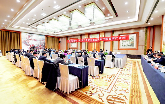 黔西南代表团审议《政府工作报告》。