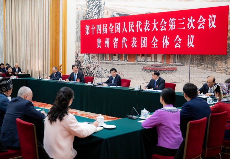 王沪宁参加贵州代表团审议